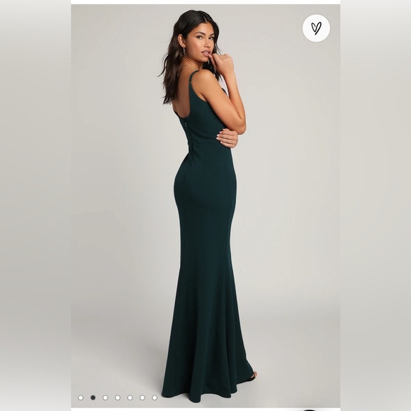 Dark Green Wedding Guest Dress - Picture 1 of 4